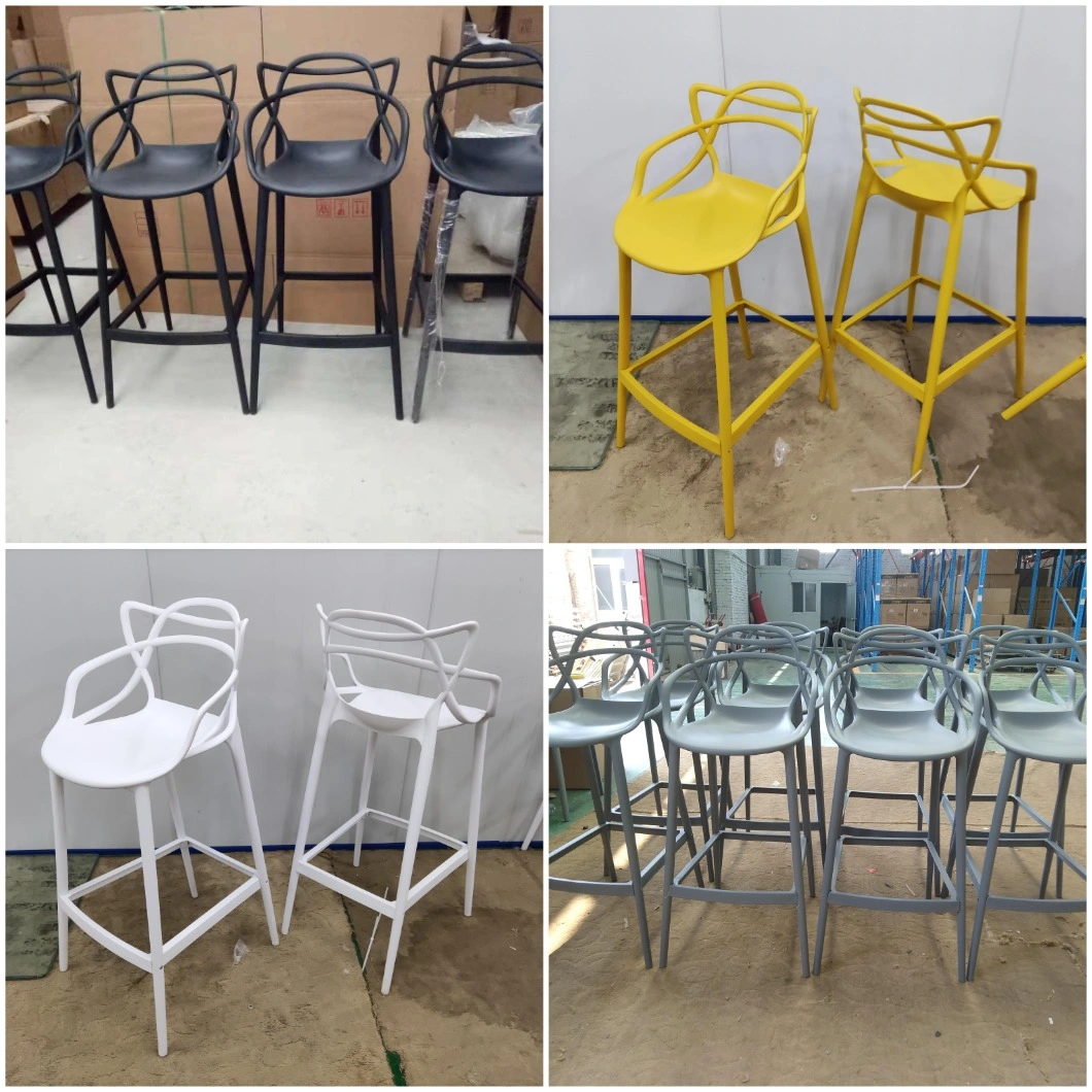 Modern Colorful Stackable Plastic Coffee Shop Bar Stools for Sale