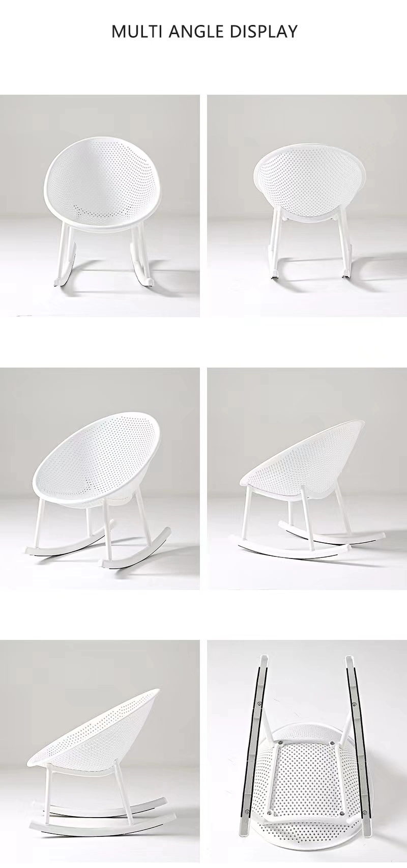 Rocking Plastic Dining Chair for Home Hotel Coffee Restaurant Outdoor