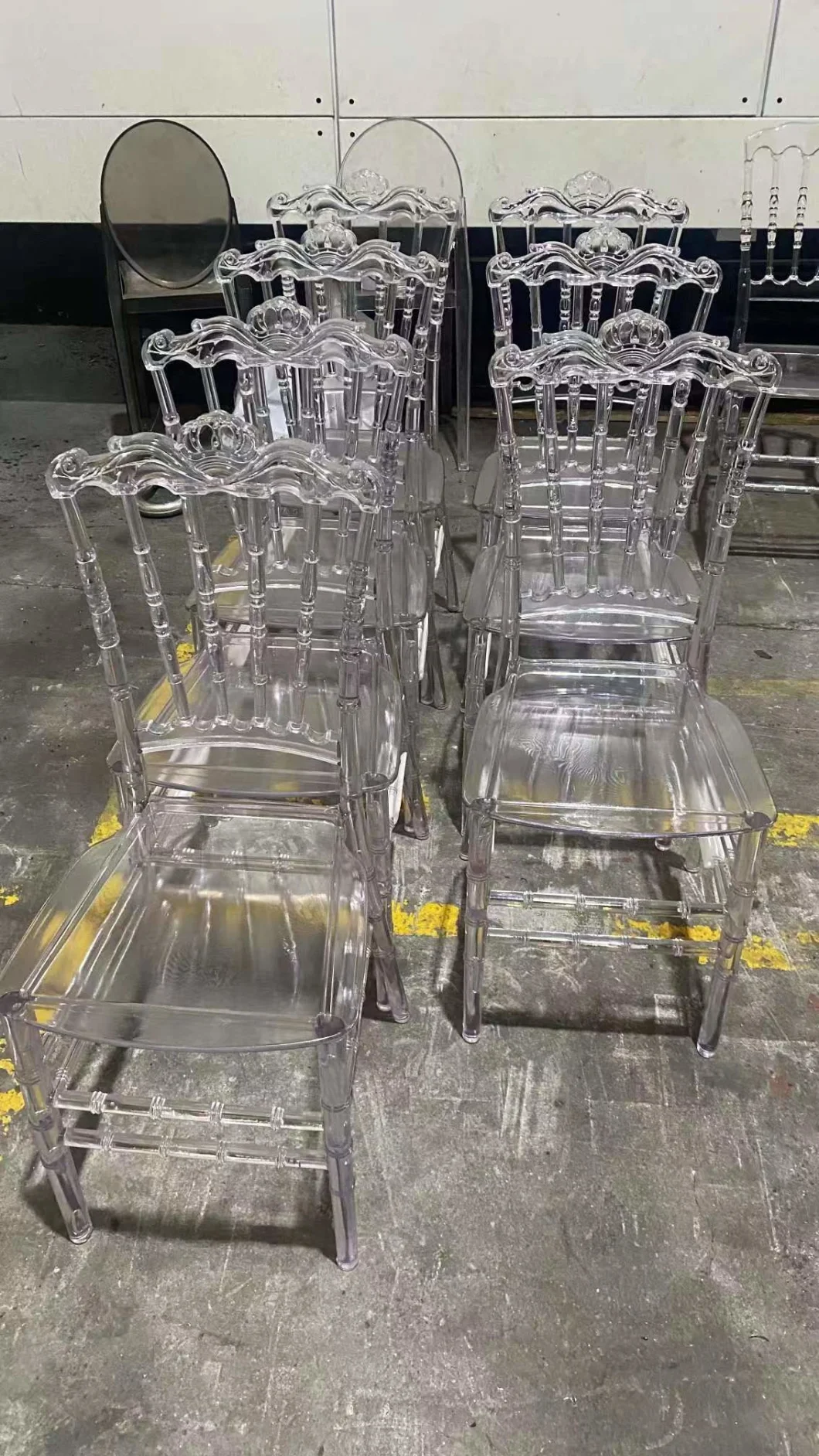 Luxury Resin Acrylic Plastic Wedding Chair Clear Transparent Wedding Princess Chair
