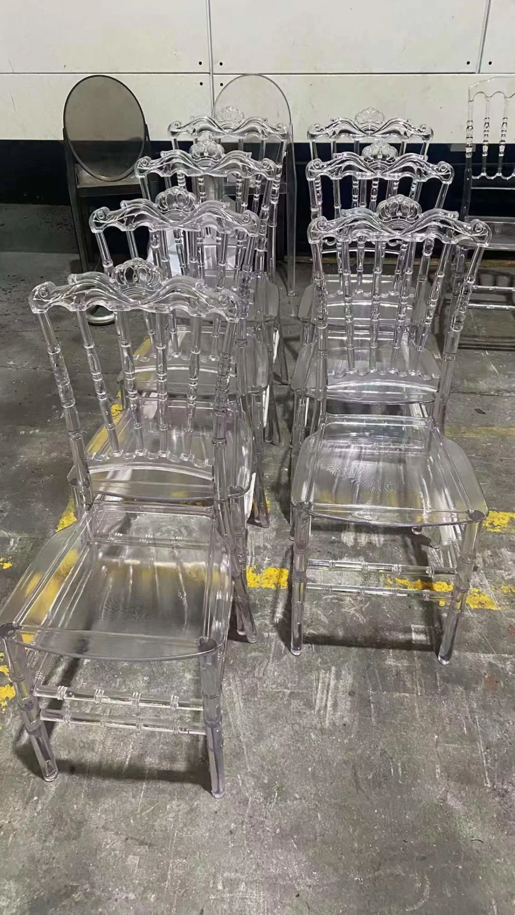 Rental Resin Clear Crystal Wedding Chairs Restaurant Modern Plastic Stackable Hotel Banquet Event